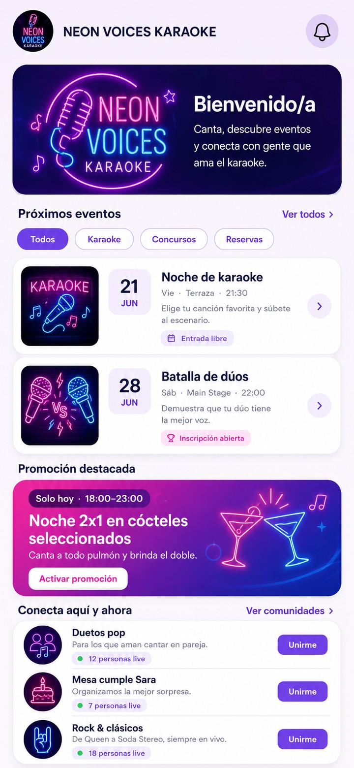 App de Placenet en un local: eventos, promociones y comunidad